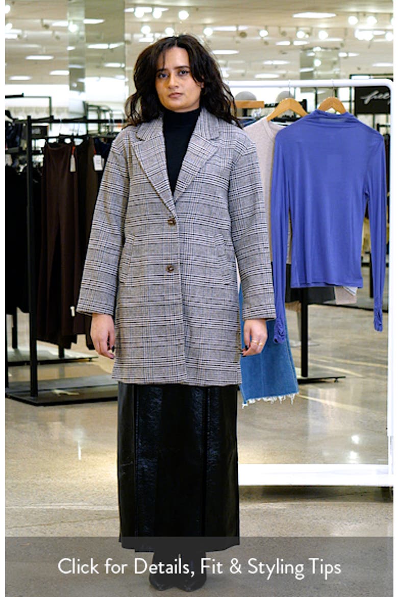 Check Longline Tweed Coat video