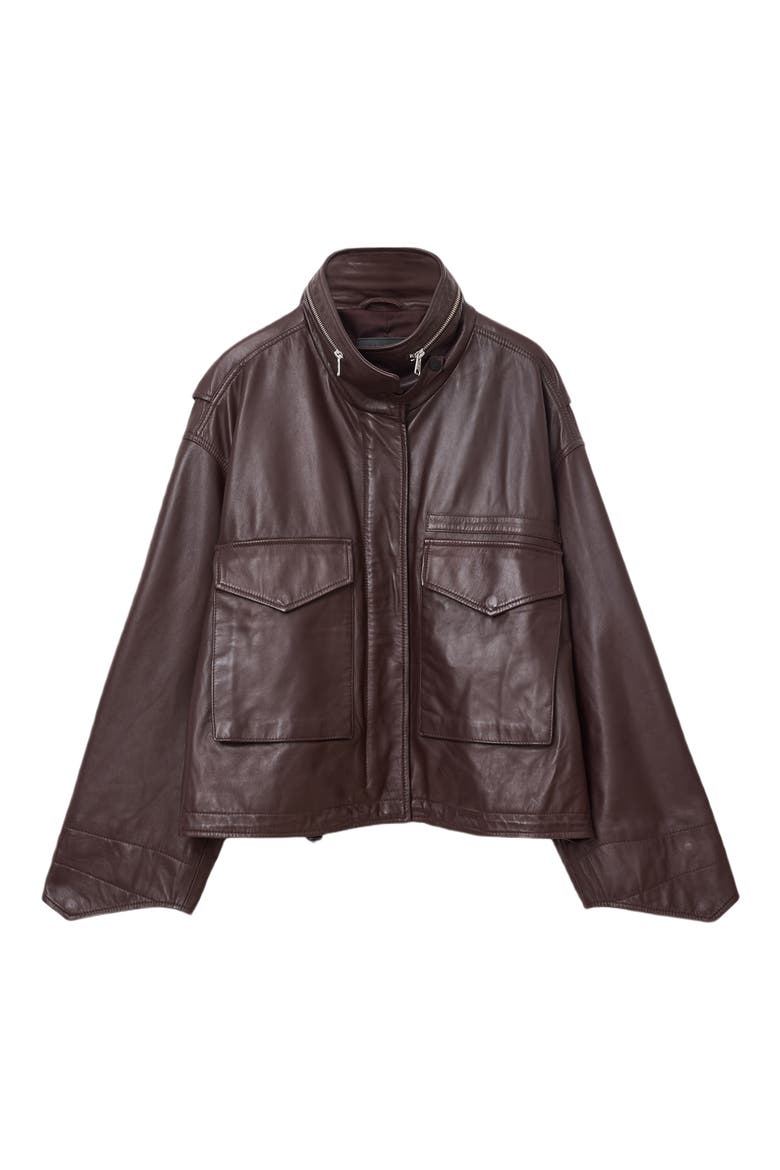 Clay Leather Jacket, Alternate, color, OXBLOOD RED