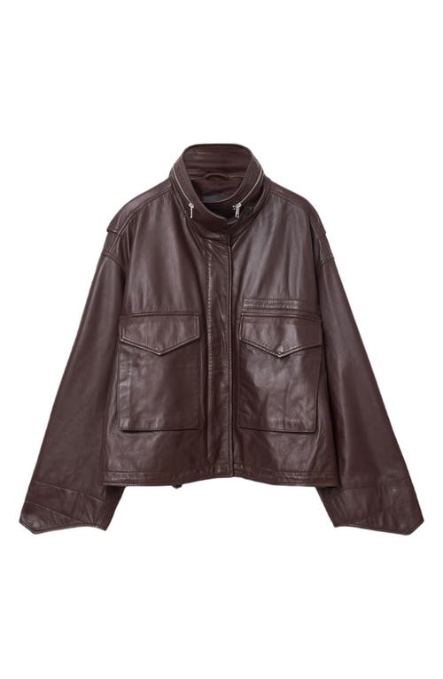 Allsaints Clay Leather Jacket In Brown
