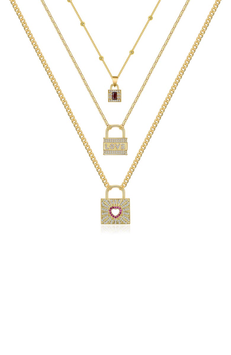 LA MENO Golden Love Pendant Necklace, Main, color, Gold