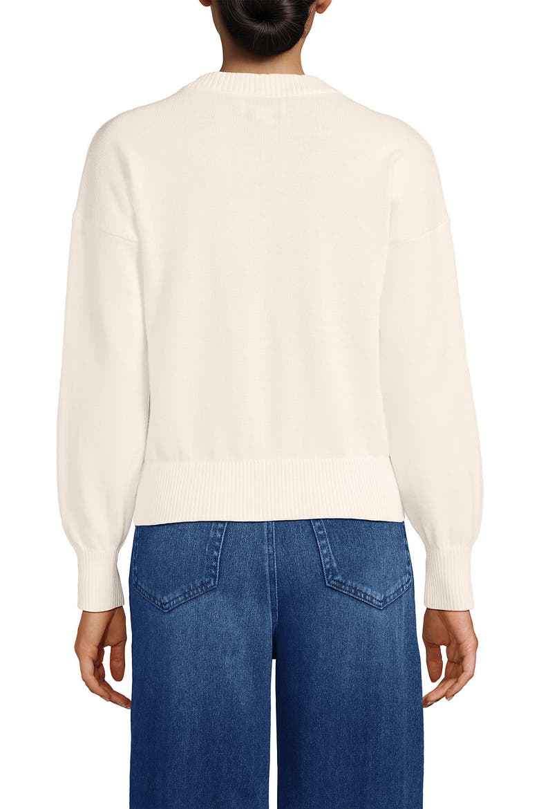 Cotton Embellished Cardigan Sweater, Alternate, color, Basketball/Fresh Ivory