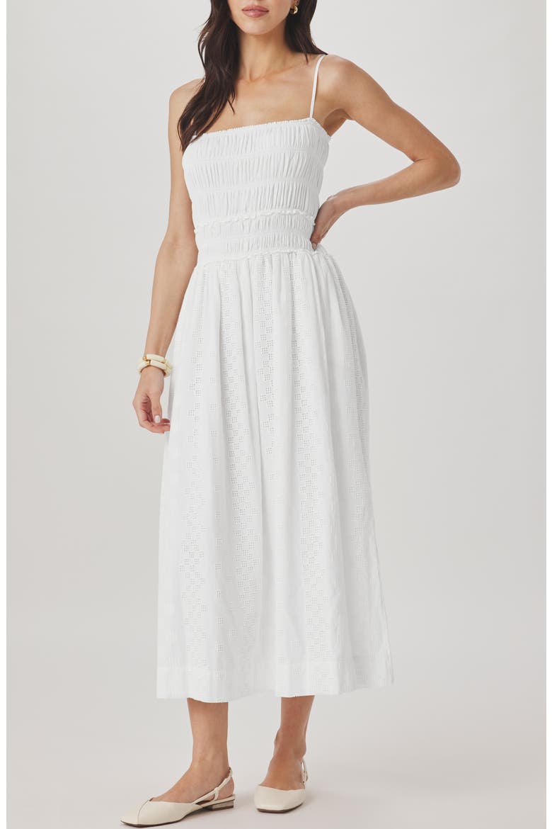 Kenzie Eyelet Sleeveless Maxi Dress, Main, color, WHITE
