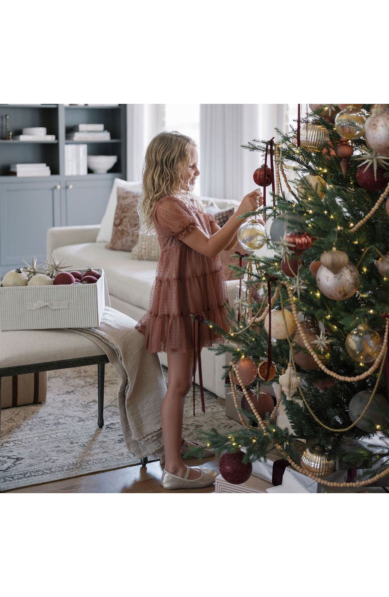 CG Hunter 3" Flocked Vintage Rose Glass Ornament, Alternate, color, 