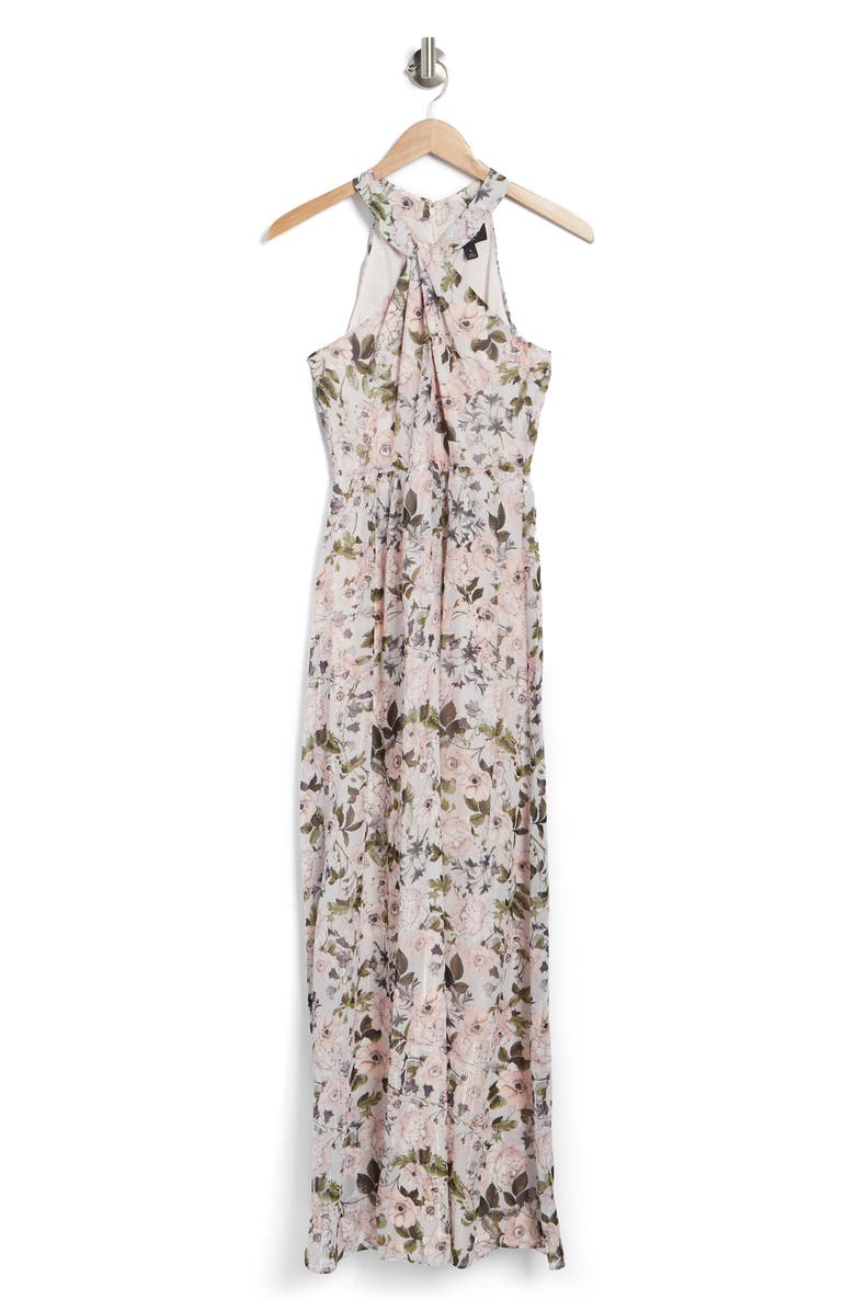 Laundry by Shelli Segal Halter Neck Maxi Dress, Alternate, color, 