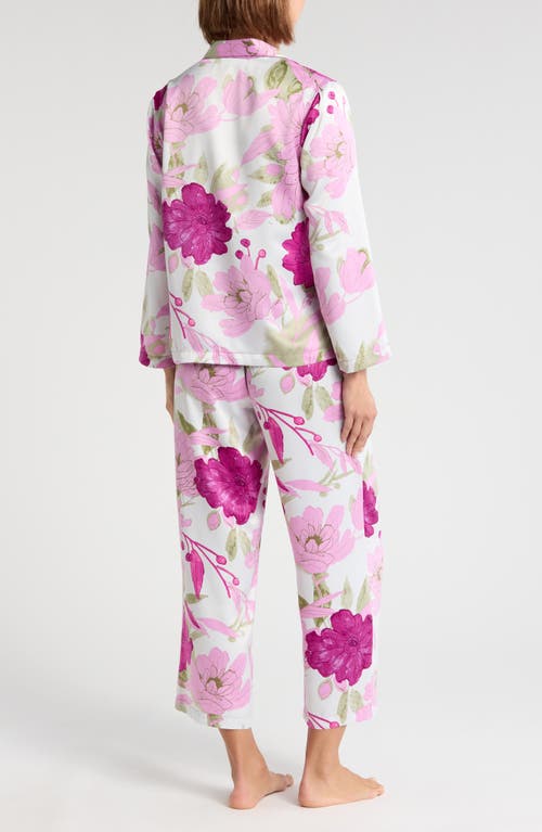 Natori Croisette Floral Matte Satin Pajamas In Pink Multi