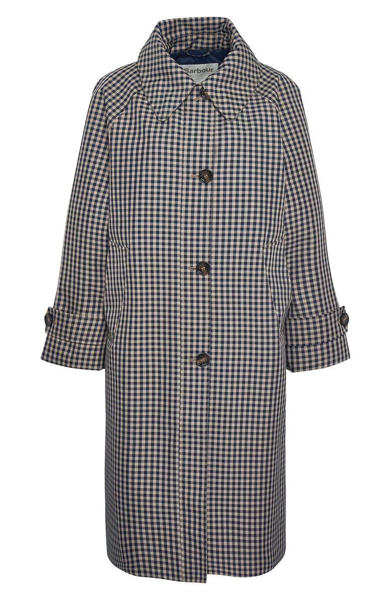 Barbour Nadine Check Showerproof Car Coat, Alternate, color, Navy Light Sand Gingham