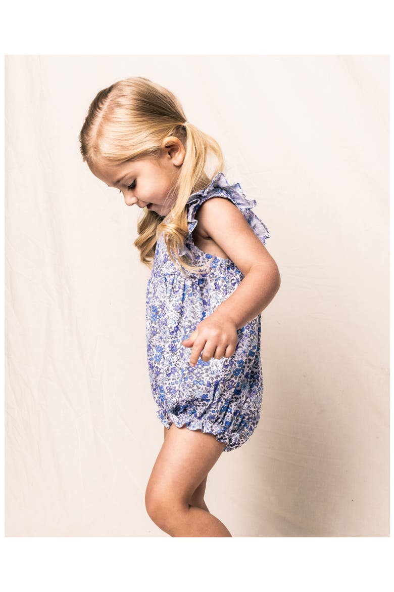 Fleur D'Azur Ruffled Romper, Alternate, color, BLUE