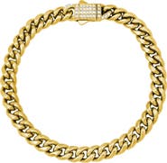 STEELTIME Stone Accent Curb Chain Bracelet