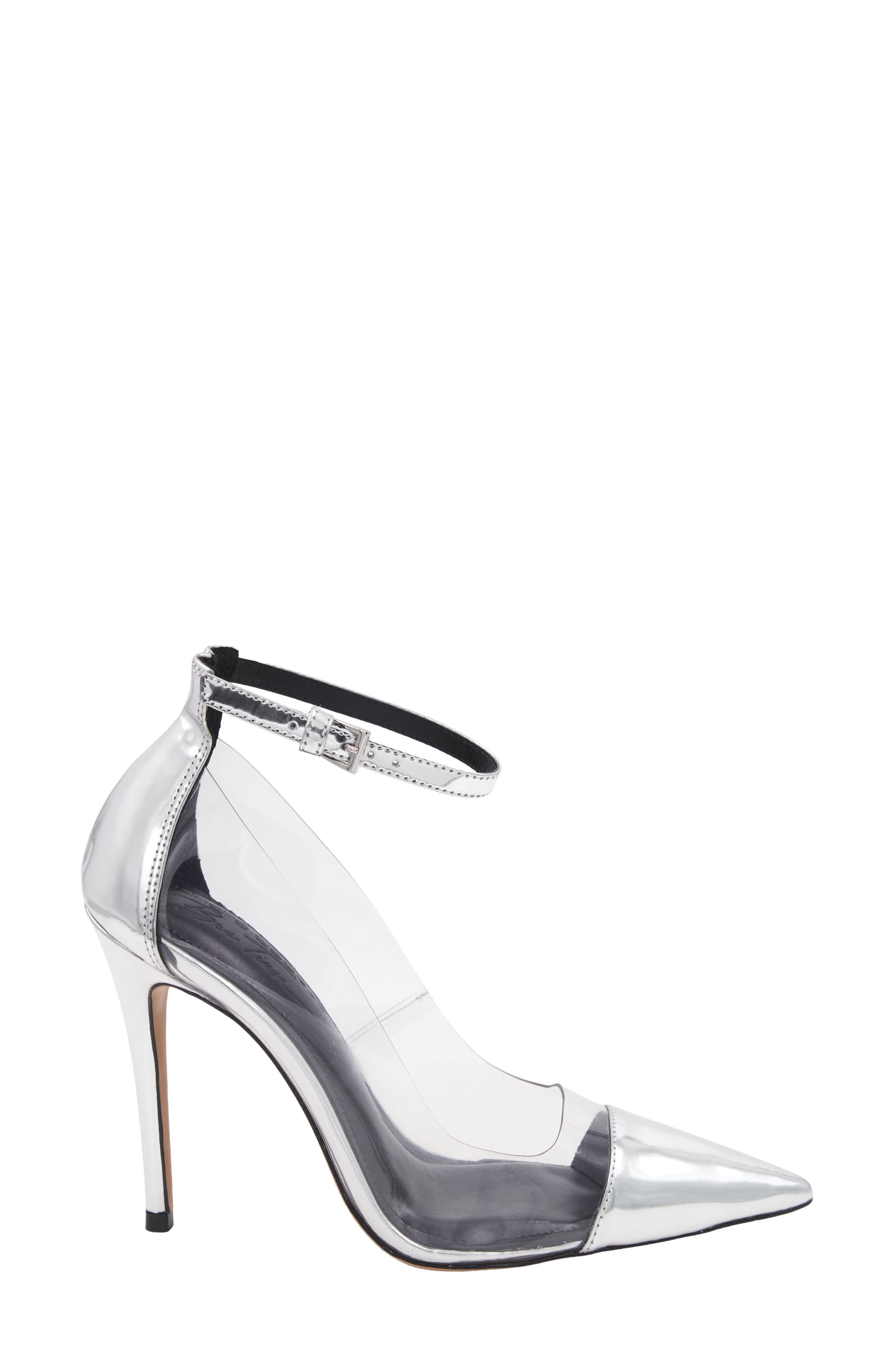 Isa Pointed Toe Pump, Alternate, color, CHROME VINYL