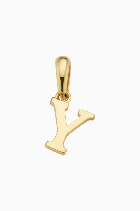 14K Gold My Letter Initial Pendant Charm