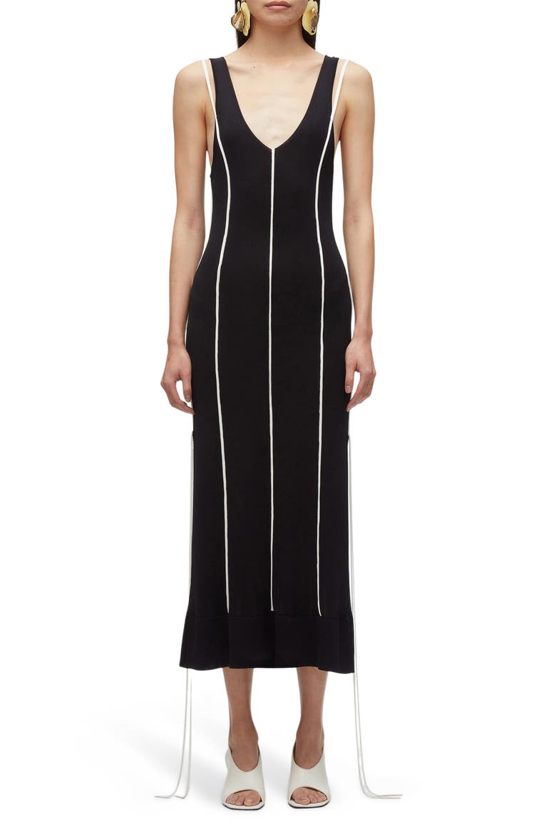 Lux Sleeveless Midi Dress, Main, color, MIDNIGHT-IVORY