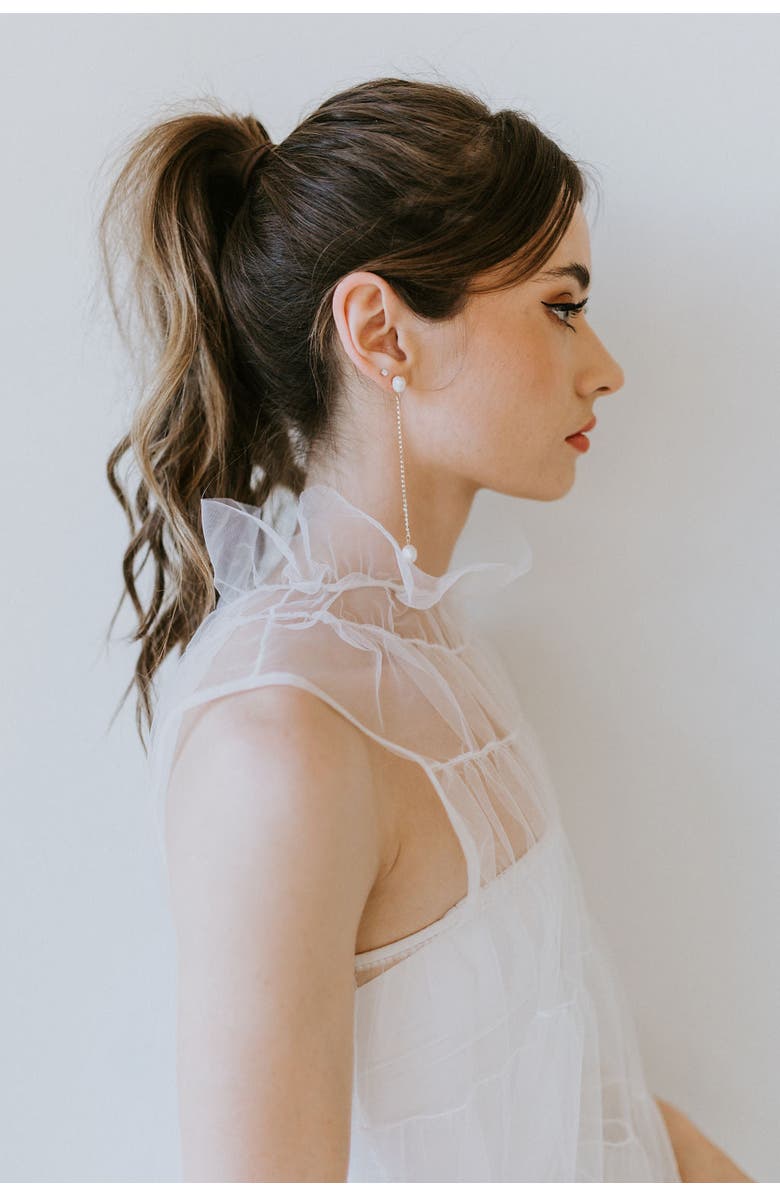 Untamed Petals Sarah Crystal and Pearl Drops, Alternate, color, Gold