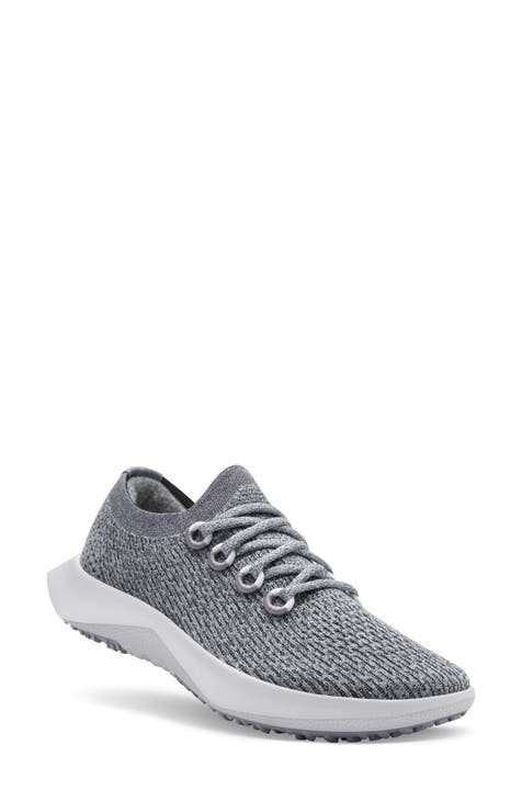 Womens fashion grey leather sneakers