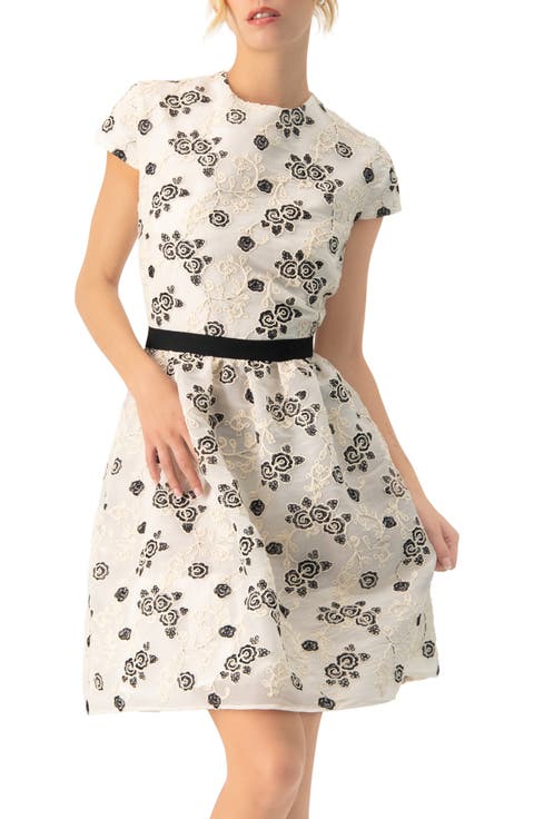Floral Embroidered Short A-Line Dress