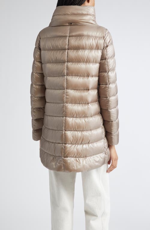 Herno Amelia Water Resistant High-low Down Jacket In Gray