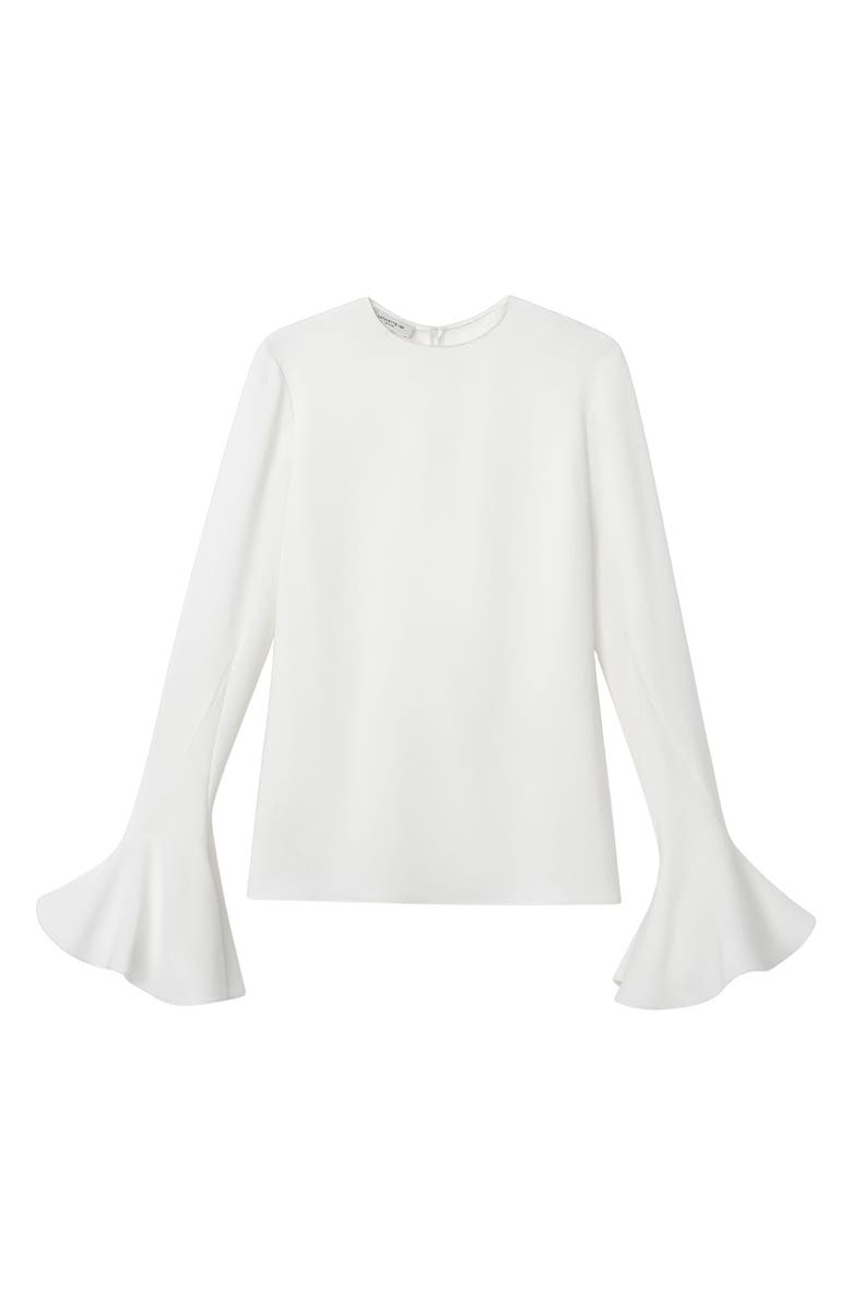 Lafayette 148 New York Godet Sleeve Crepe Top, Alternate, color,