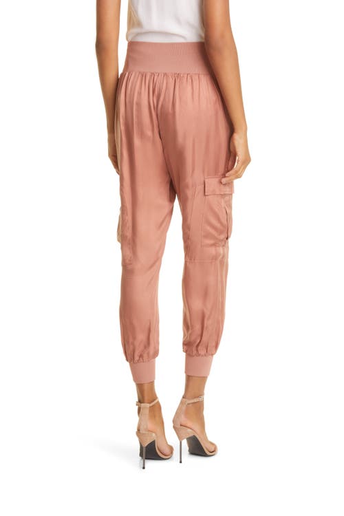 Cinq À Sept Tous Les Jours Giles Satin Jogger Pants In Pink