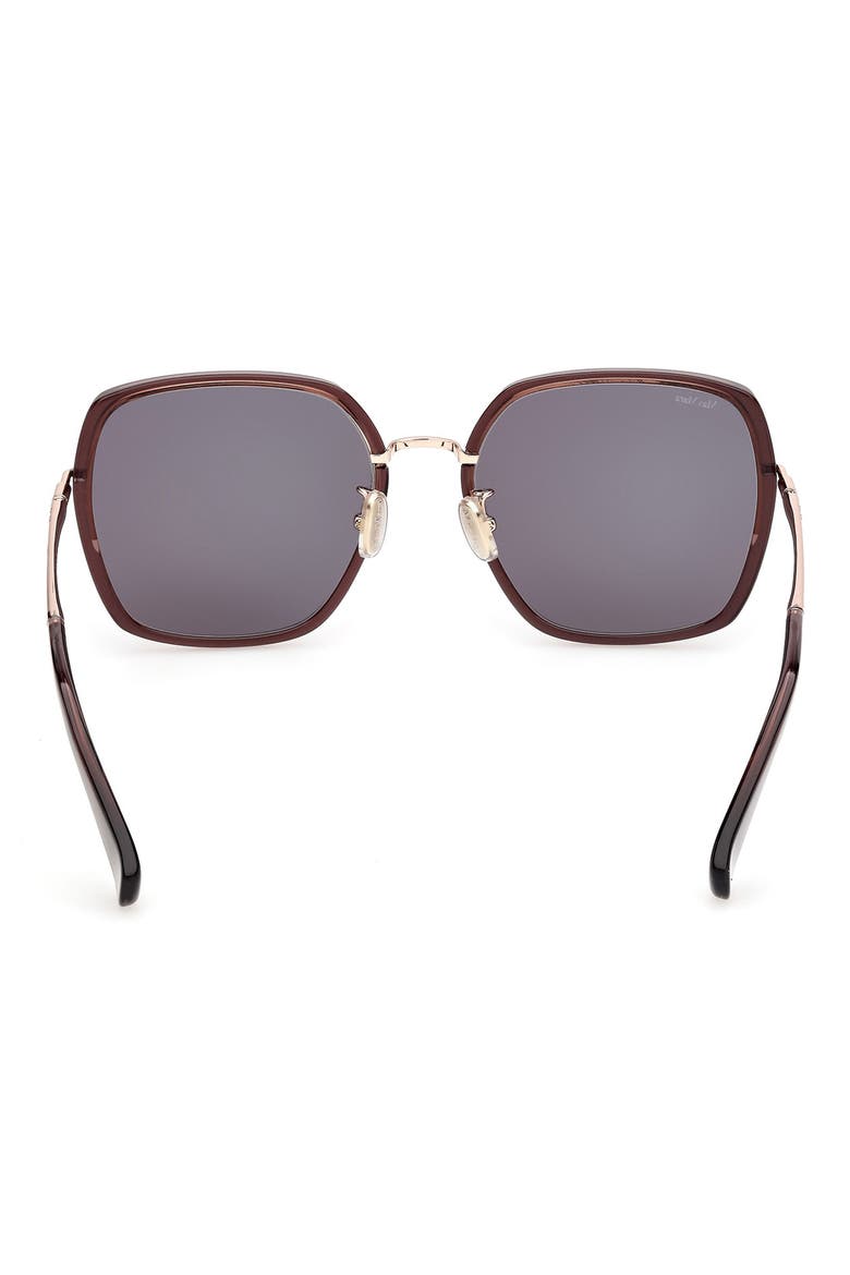 57mm Square Sunglasses, Alternate, color, SHINY BORDEAUX / SMOKE