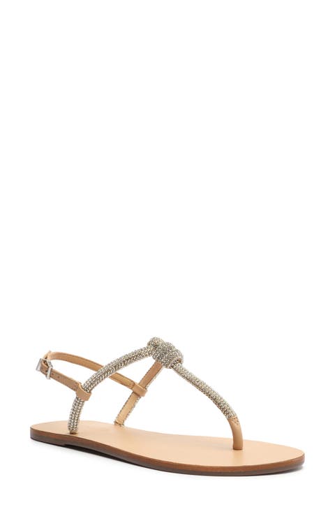 Pearly Crystal Embellished Flat Sandal