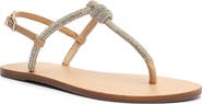Schutz Pearly Crystal Embellished Flat Sandal
