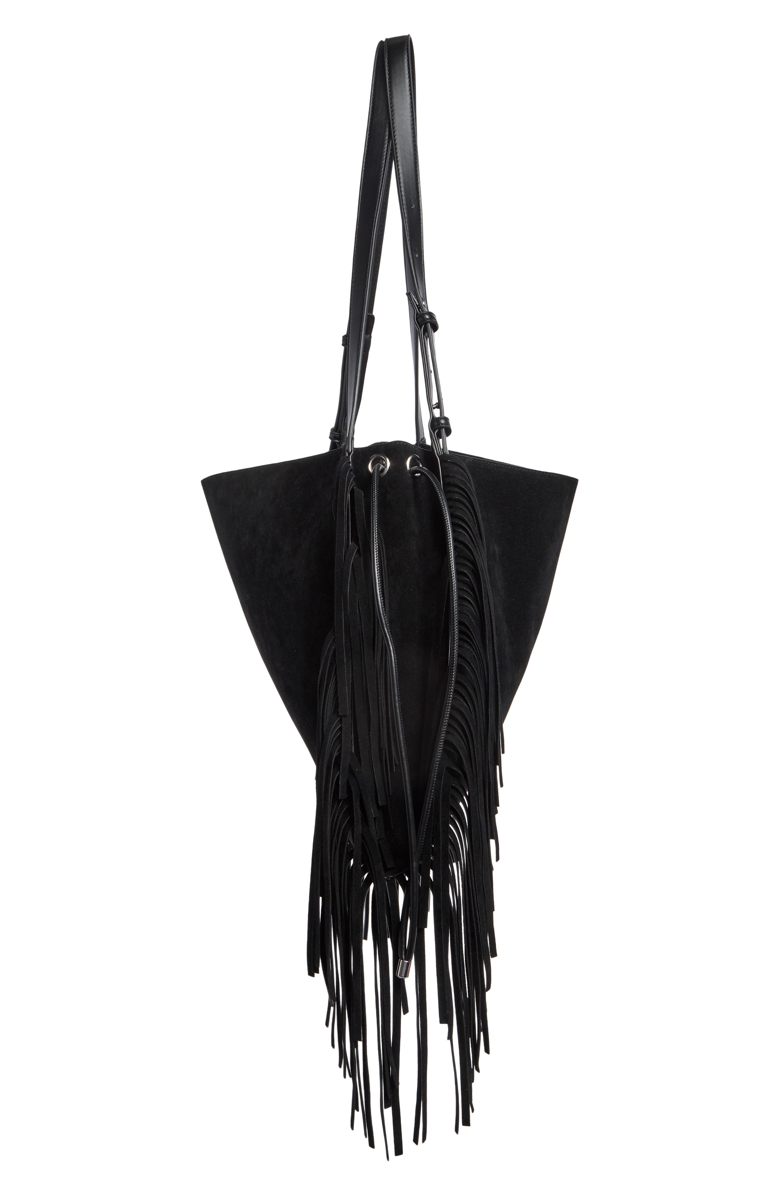 Fringe Tote Bag, Alternate, color, BLACK