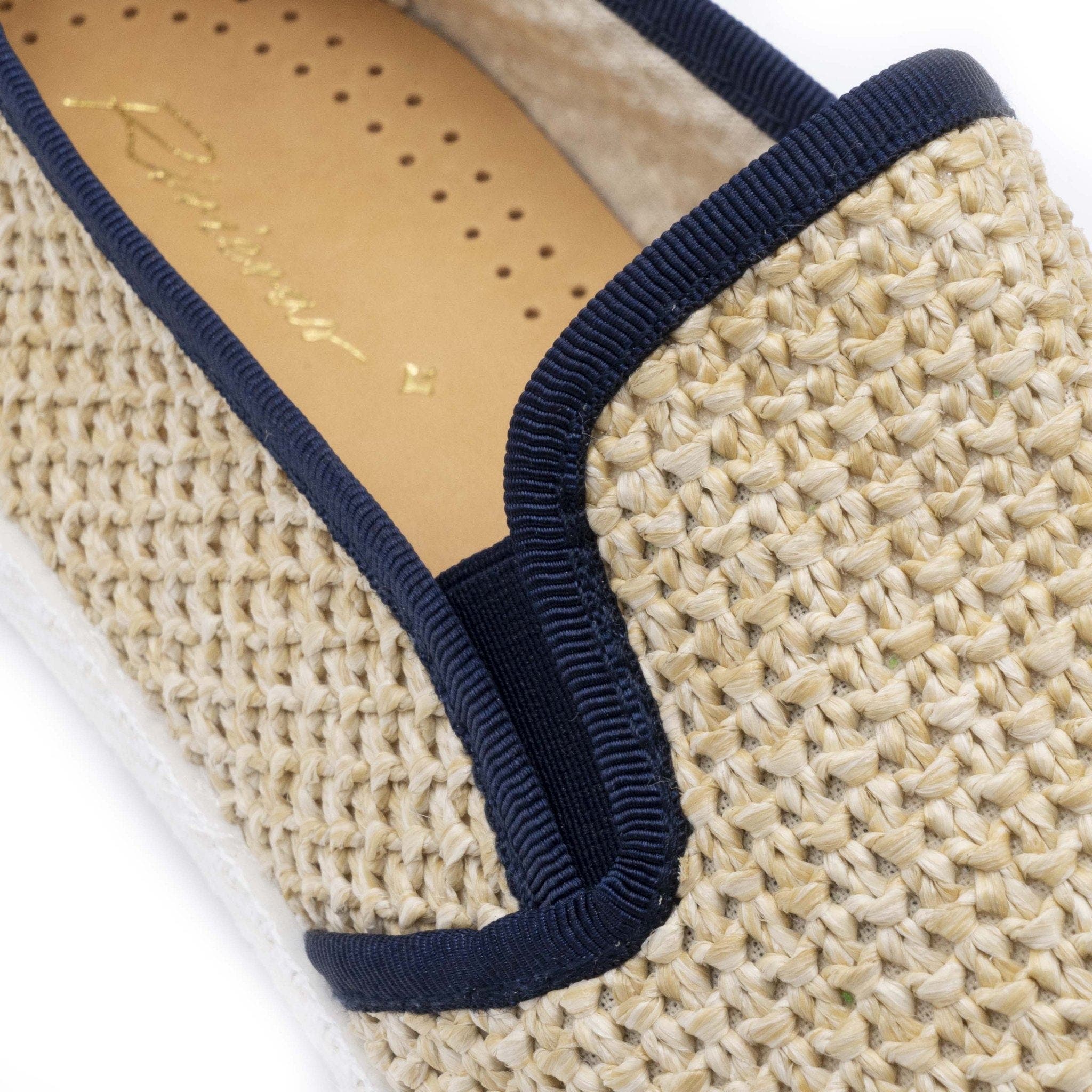 Rivieras Raffia Slip-On Loafer, Alternate, color, Natural And Navy
