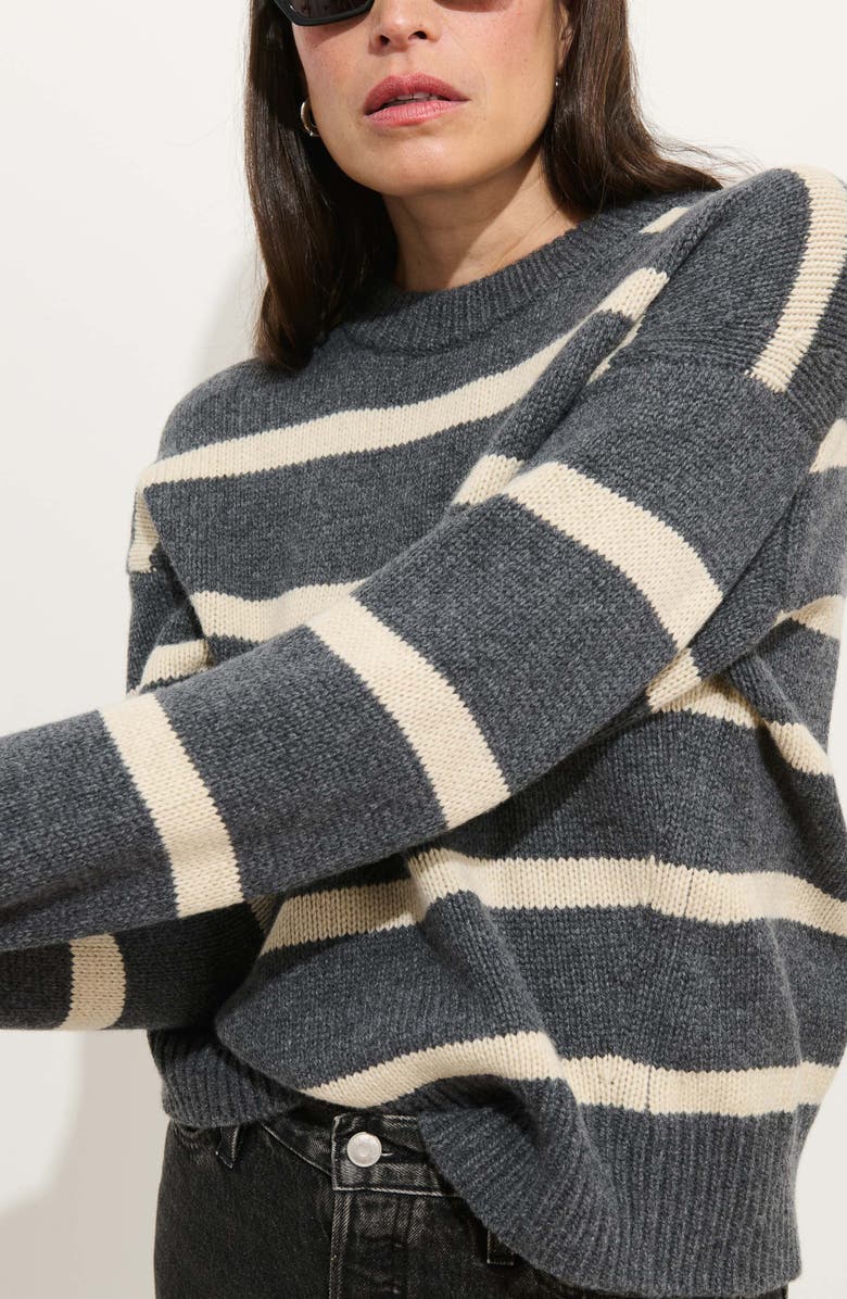 Alex Mill Nottinghill Stripe Merino Wool Blend Sweater, Alternate, color, Storm Grey/ Wishbone