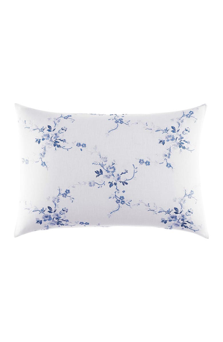 Laura Ashley Embroidered Decorative Pillow, Alternate, color, China Blue