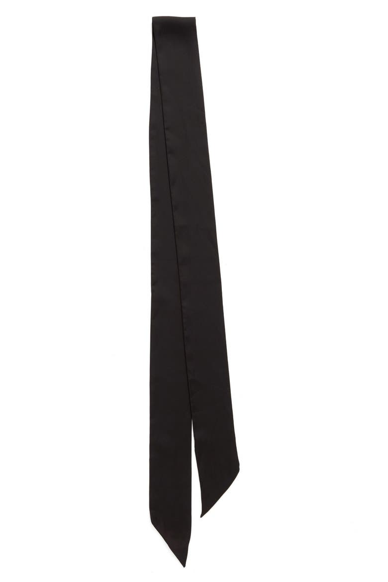 Skinny Scarf, Alternate, color, BLACK