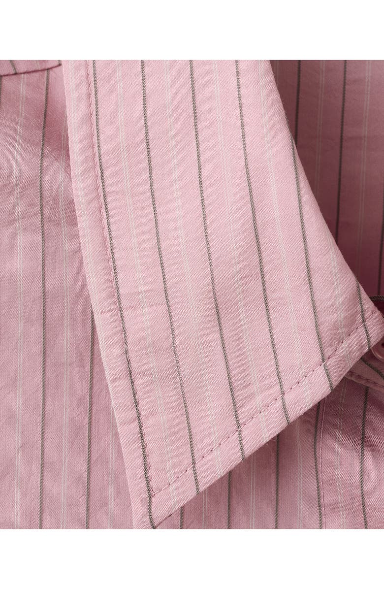 MANGO Stripe Button-Up Shirt, Alternate, color, Pastel Pink