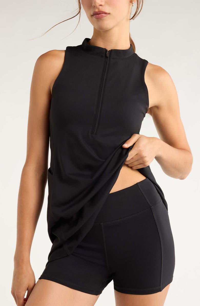 Zella Recreation Minidress & Shorts Set, Alternate, color, Black