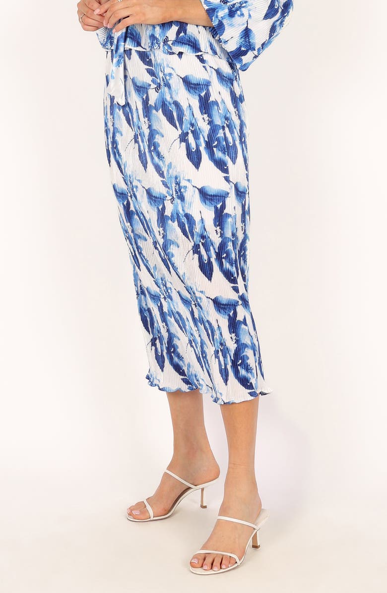 Petal & Pup Minelli Plissé Pleat Midi Skirt, Alternate, color, Blue