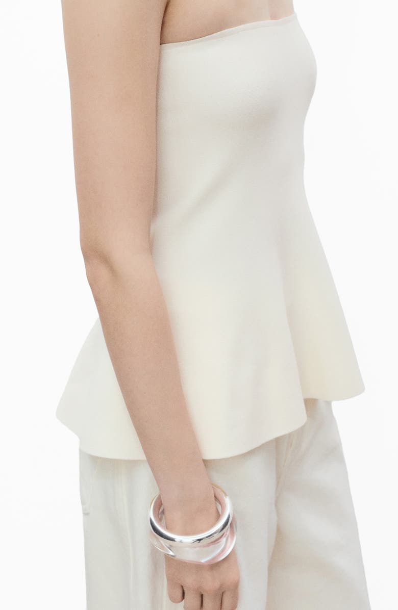 MANGO Strapless Knit Top, Alternate, color, Ecru