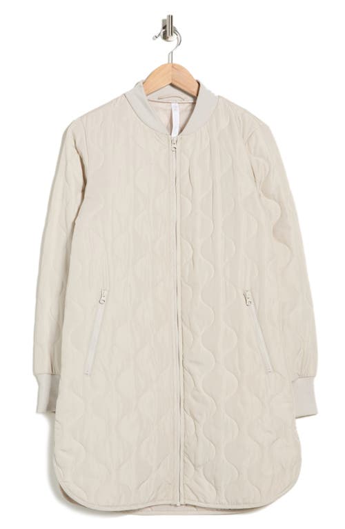 Z By Zella Longline Quilted Jacket In White