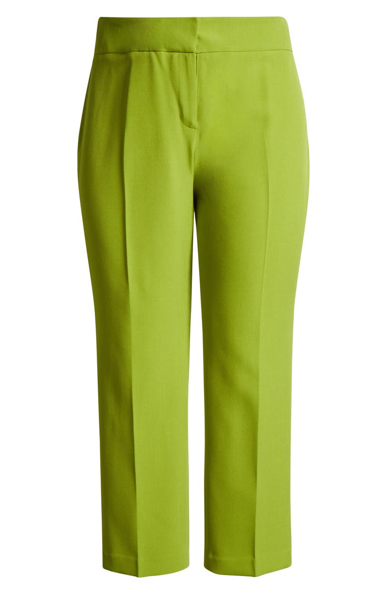 KASPER Flat Front Slim Pants, Alternate, color, Kiwi