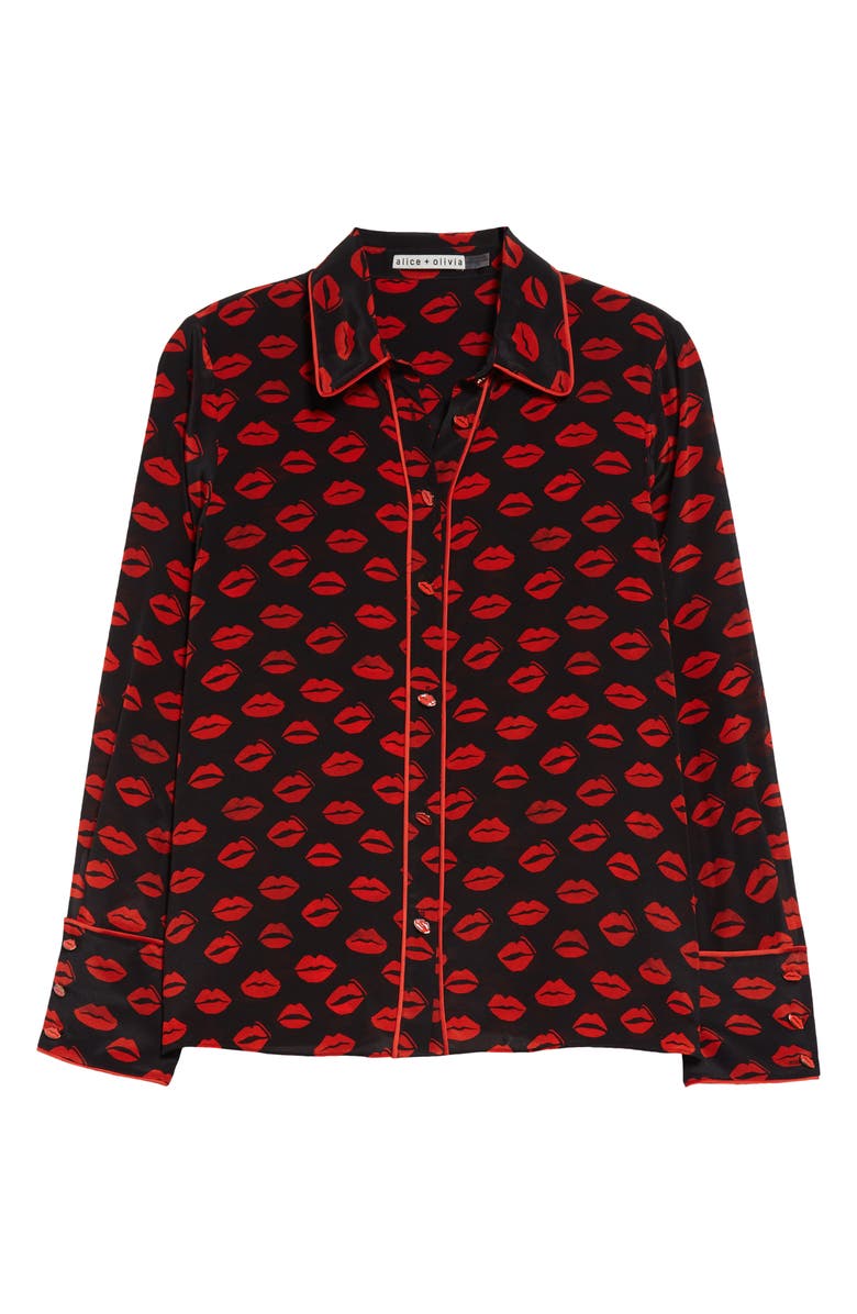 Alice + Olivia Willa Print Silk Shirt, Alternate, color,
