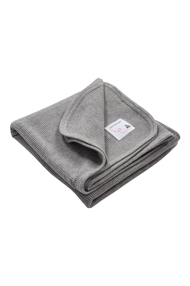 Thermal Knit Organic Cotton Receiving Blanket, Main, color, HEATHER GREY