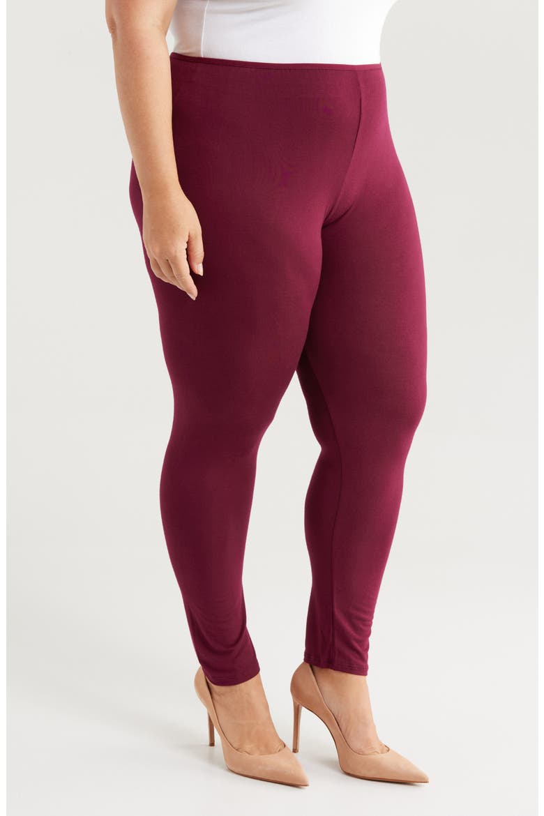 Comfortable Ankle Leggings, Alternate, color, WINE