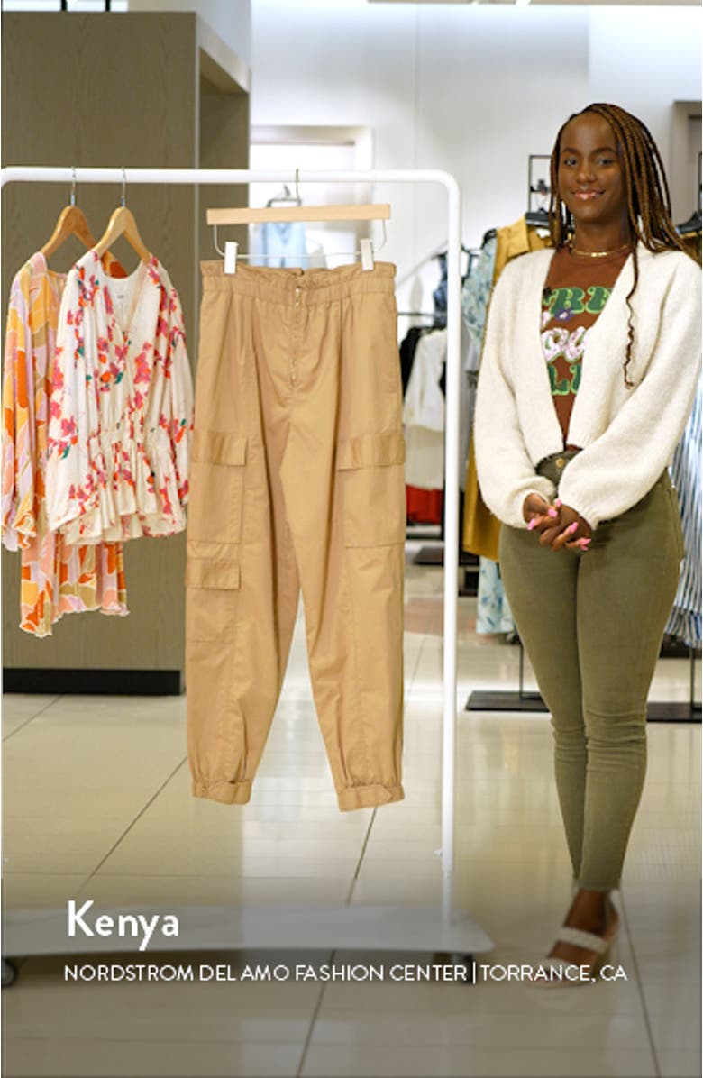 Saffre Paperbag Waist Cotton Cargo Pants, sales video thumbnail