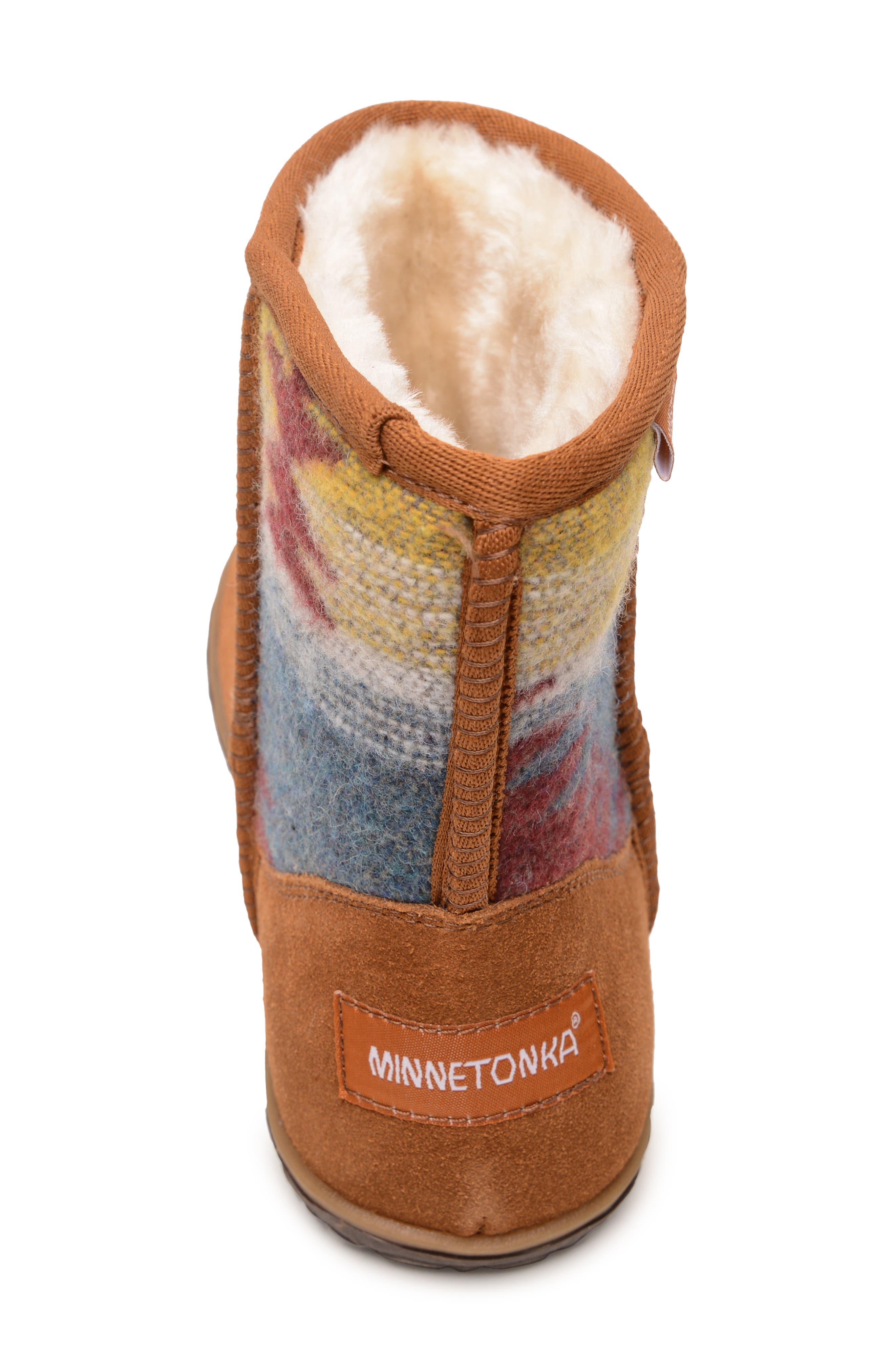Minnetonka Tali Faux Fur Lined Boot, Alternate, color, Brown Multi