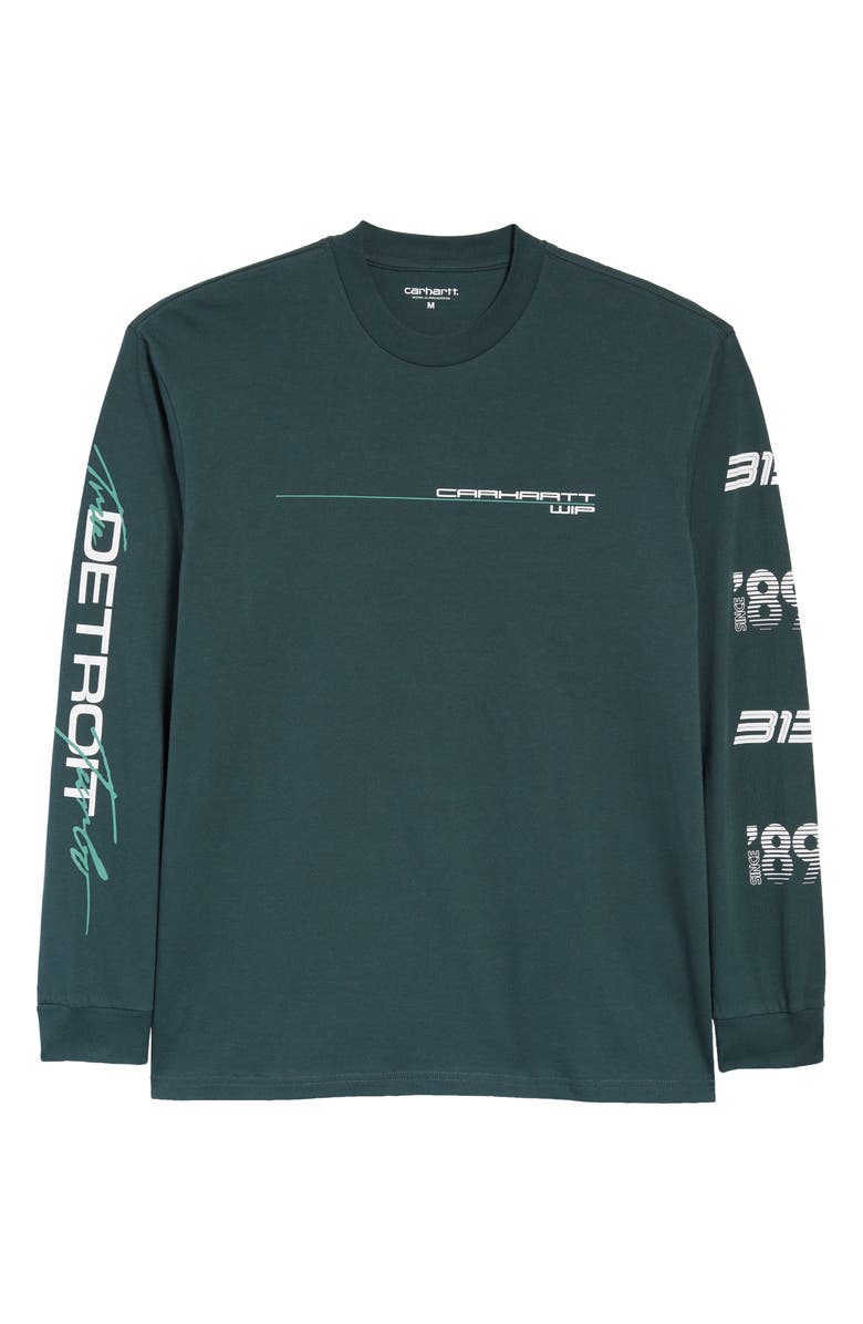Carhartt Work In Progress Detroit Turbo Long Sleeve Organic Cotton Graphic Tee, Alternate, color,