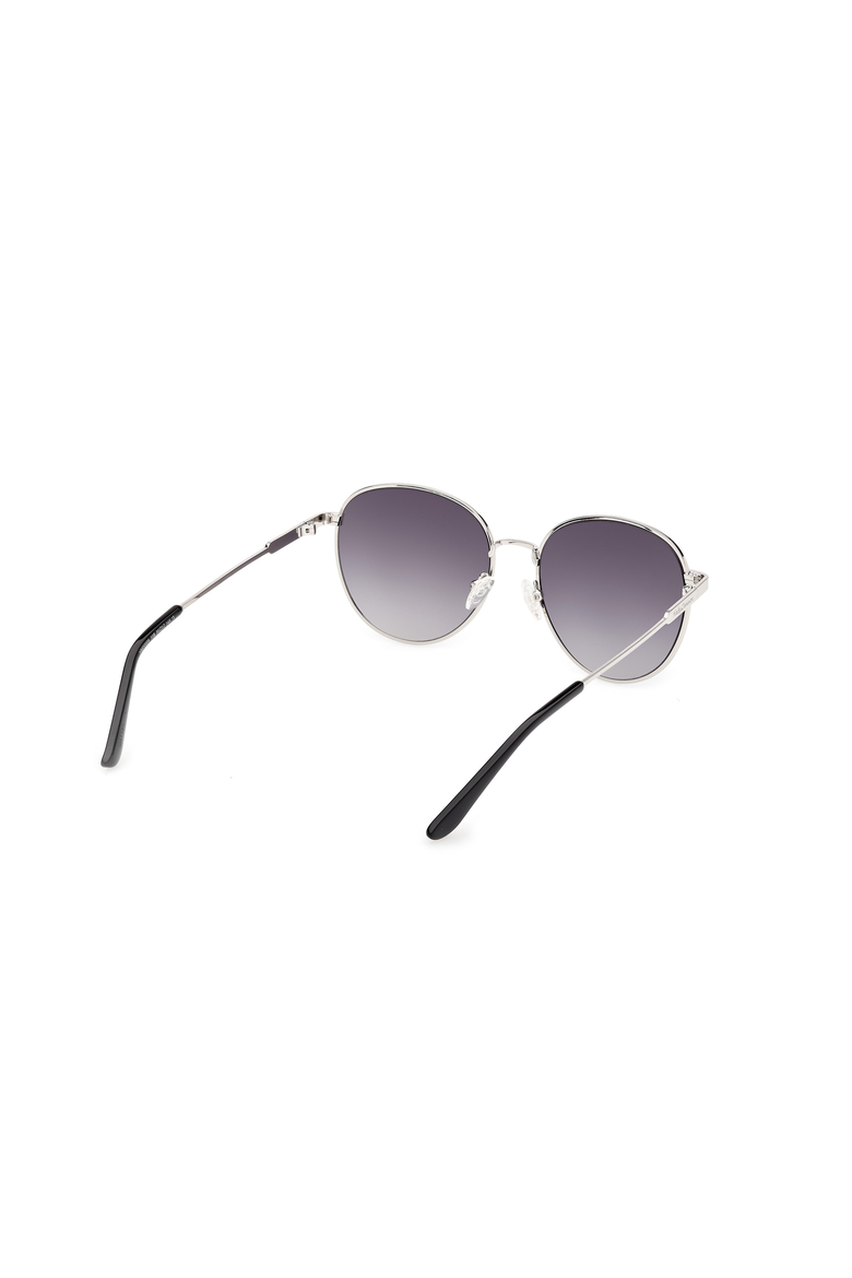 Round Metal Sunglasses, Alternate, color, Silver / Gradient Smoke