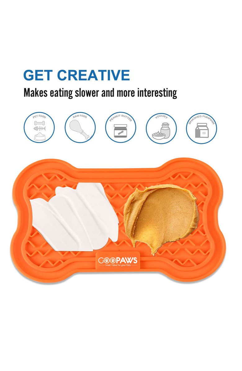 GOOPAWS Licking Mat 2Pack Orange & Blue, Slow Feeder Pads For Dogs & Cats, Alternate, color, Multicolored