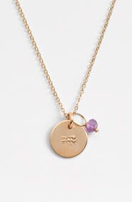 Nashelle 14k-Gold Fill & Semiprecious Birthstone Zodiac Mini Disc Necklace