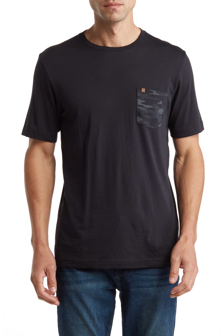 Thirteen Below Crewneck Pocket T-Shirt, Main, color, BLACK