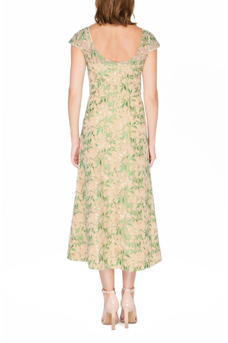 Sulllivan Floral Embroidery Cocktail A-Line Dress, Alternate, color, MAIZE GREEN