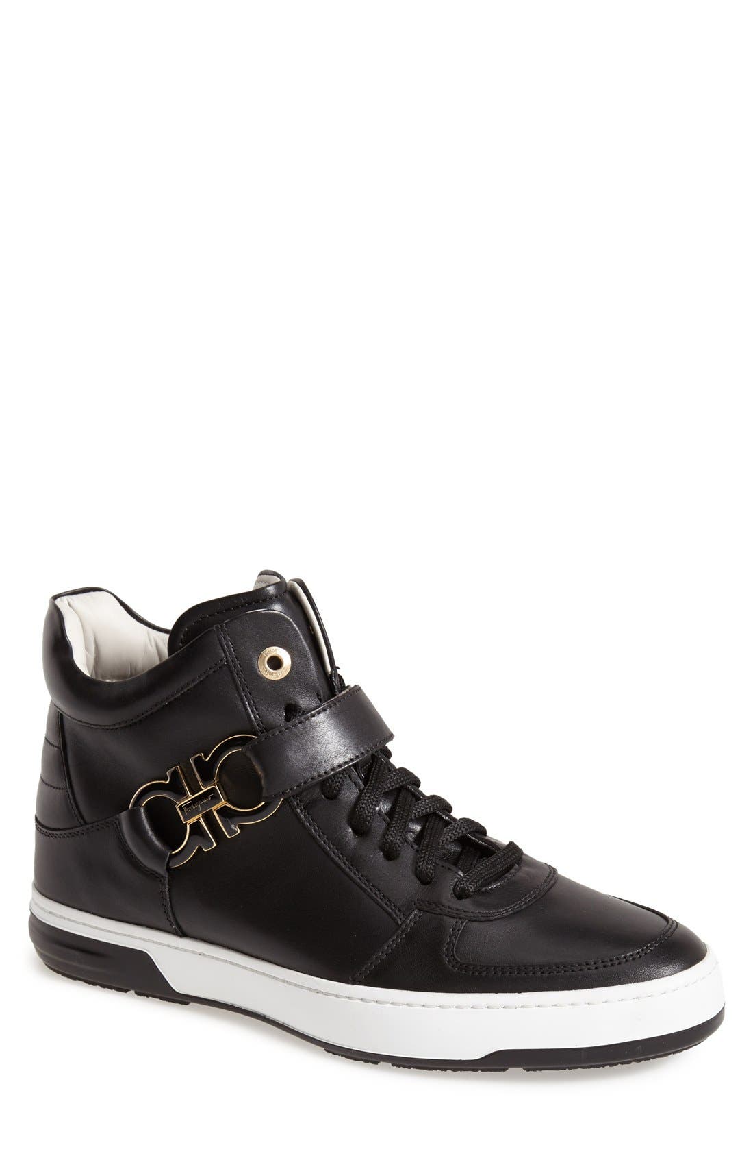 FERRAGAMO Salvatore Ferragamo 'Nayon' High Top Zip Sneaker, Main, color, 