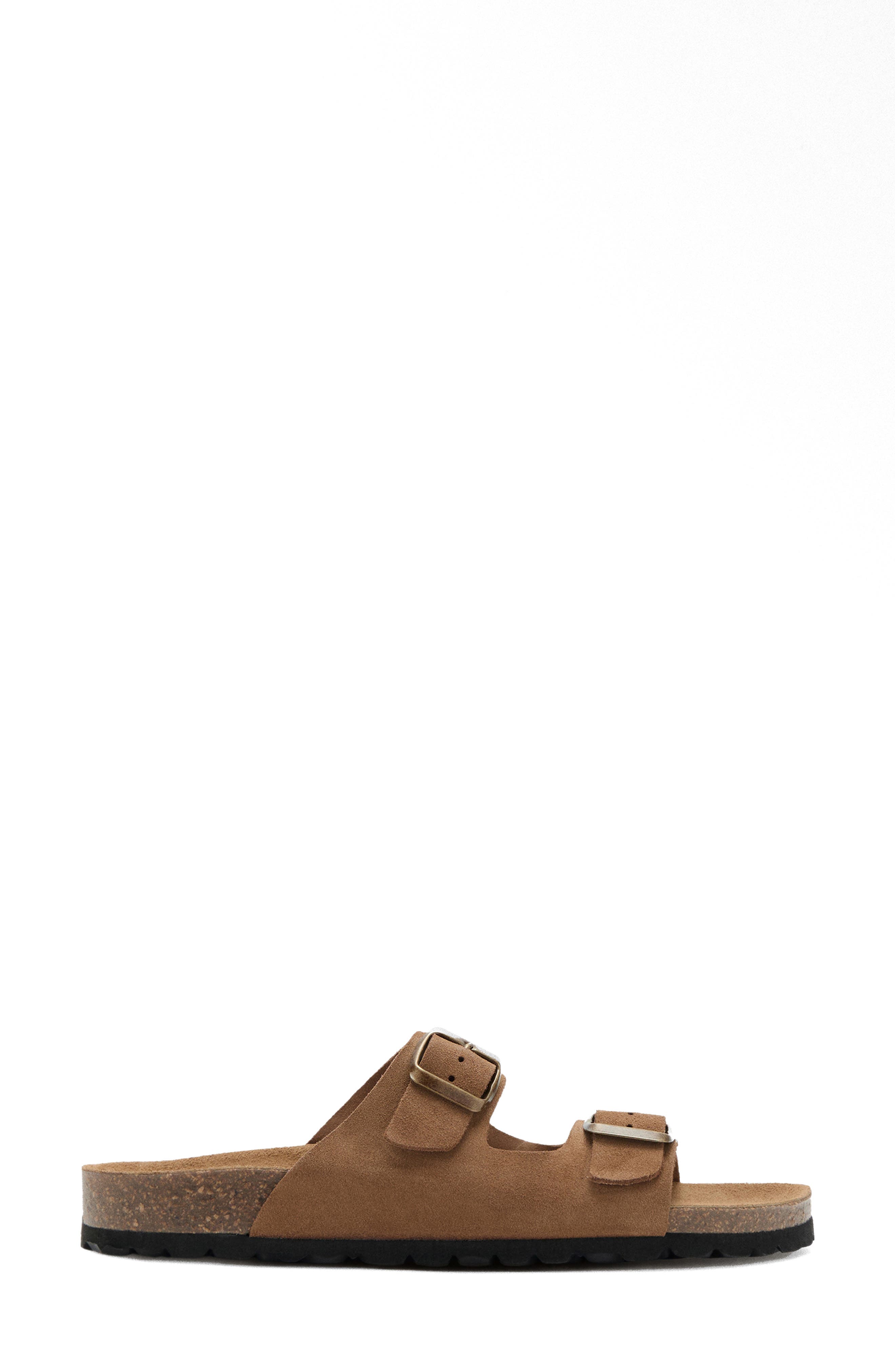 MANGO Double Buckle Slide Sandal, Alternate, color, Brown