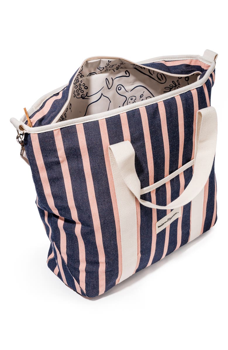 BUSINESS AND PLEASURE CO Stripe Cooler Tote Bag, Alternate, color, Monaco Navy And Pink Stripe