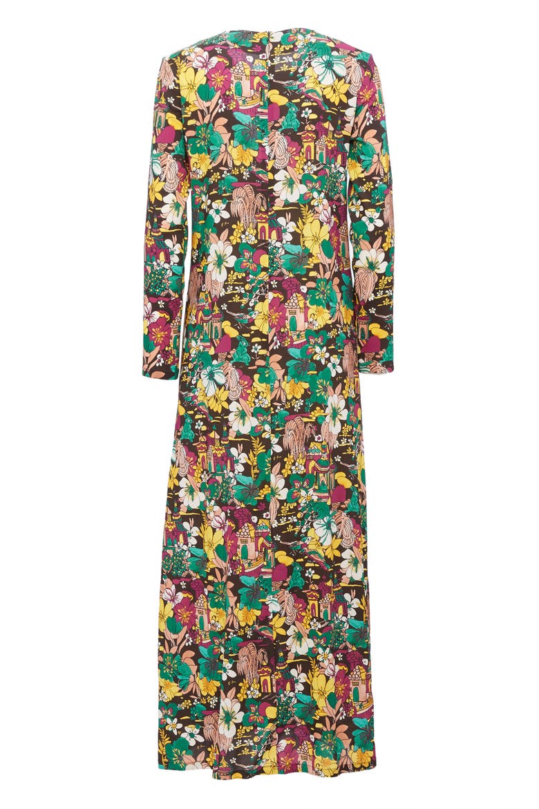 Long Sleeve Swing Dress, Main, color, Temples Multicolor